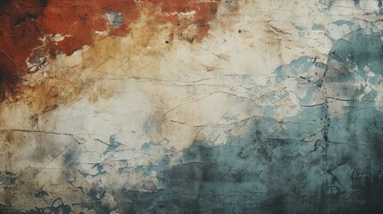 Weathered blue wall with ancient texture and stained pattern
