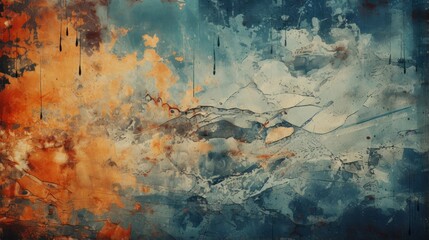 Contemporary canvas - abstract brushstrokes on weathered wall