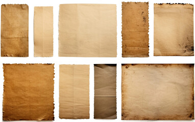 Old Worn Papers on transparent background