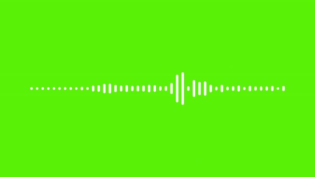 Digital audio spectrum wave with seamless loop animation on green screen background. Full Hd. 4K