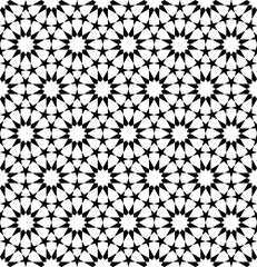 Seamless geometric ornament based on traditional islamic art. Black and white. For fabric,textile,cover,wrapping paper,background.