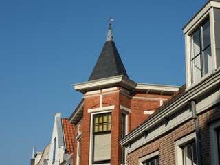 Majestic brick structure towering in the city of Haarlem, Netherlands