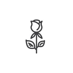 Rose flower line icon