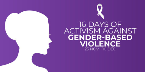 Concept of 16 Days of Activism against gender-based violence. Vector illustration design.