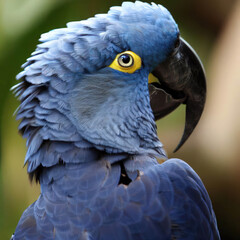 Obraz premium Hyacinth Macaw (Anodorhynchus hyacinthinus) is a large, brightly colored parrot native to South America.