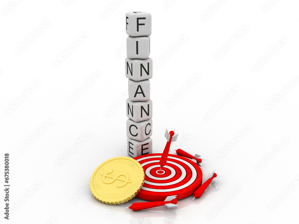 Poster 3d rendering dollar symbol target