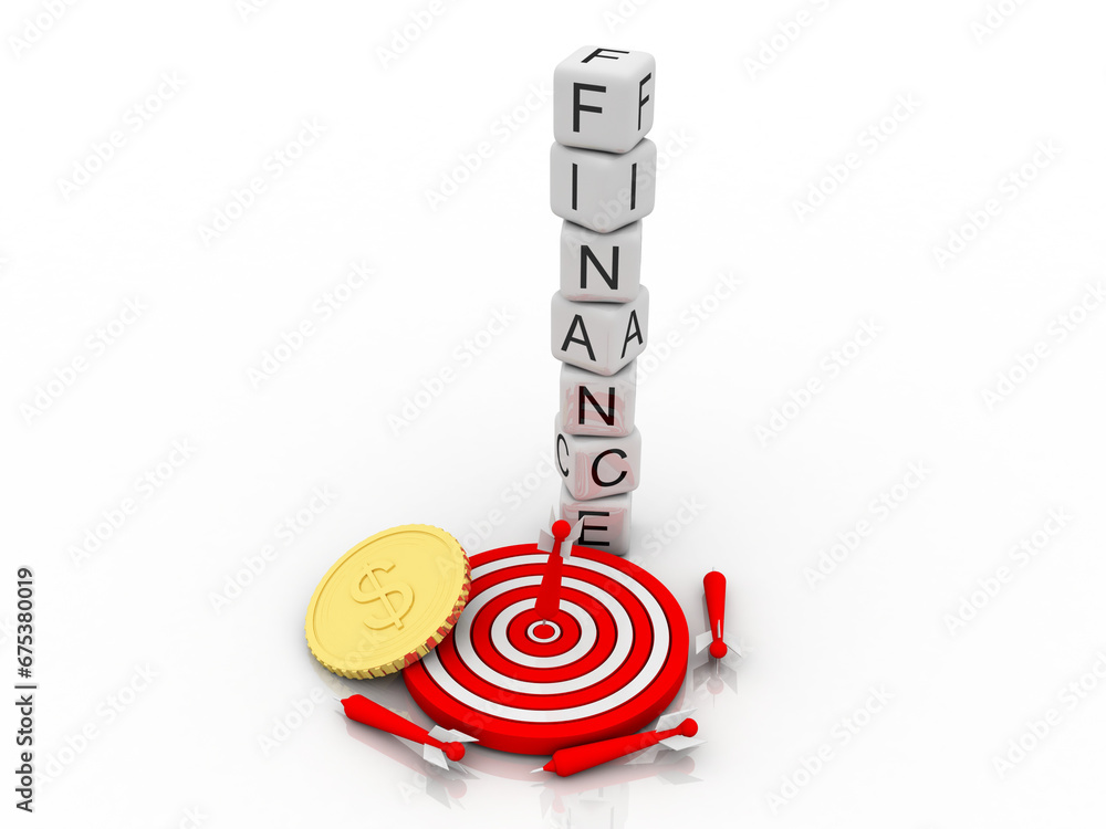 Poster 3d rendering dollar symbol target
