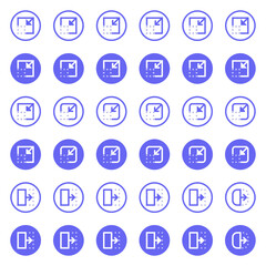 General arrow icons related to area expansion and reduction.
