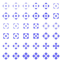 General arrow icons related to area expansion and reduction.
