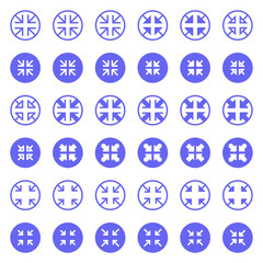 General arrow icons related to area expansion and reduction.
