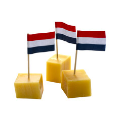 dutch cheese cubes isolated on transparent background - 675380266