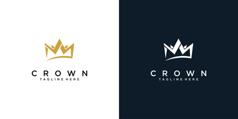 Simple crown logo royal king queen vector symbol| premium vector - obrazy, fototapety, plakaty
