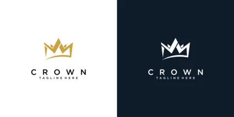 Fotobehang Simple crown logo royal king queen vector symbol  premium vector © arif