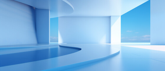 fondo abstracto estilo de arquitectura minimalista tonos azules 