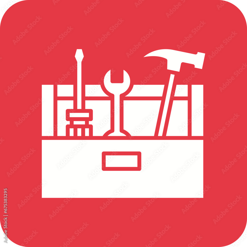 Poster tool box line color icon