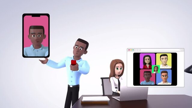 Animated Videos of 3D Character Scenes Demonstrating Teamwork Online