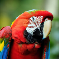 
Scarlet Macaw (Ara macao)

The scarlet macaw is a brilliantly colored parrot, with vibrant red plumage and colorful feathers on its wings. Native to Central and South America.