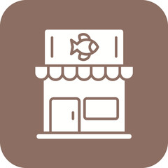Fishing Gear Shop Line Icon