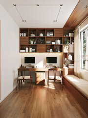 modern study room, 3d rendering