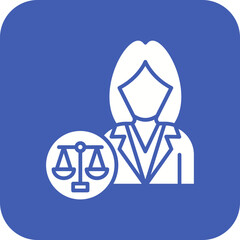 Lawyer Female Line Icon