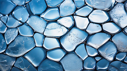 Microscopic frost patterns, Nature's geometry, Intricate designs formed on winter glass,