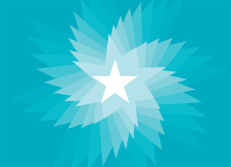 Vector pattern of abstract stars. For packaging, cards, web, posters, social networks, wall and window decor, Abstract blue background with a star in the center. Vector illustration.