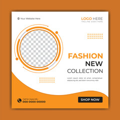 Women fashion collection social media post template modern design