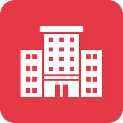 Office Building Line Color Icon