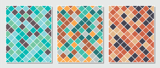 Abstract simple set colorful rectangles pattern background.