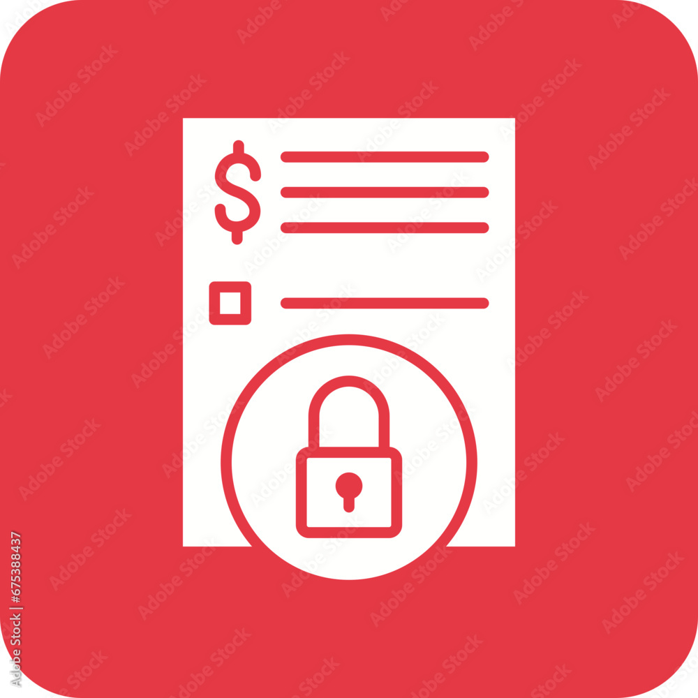 Poster document security line color icon