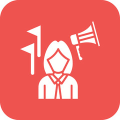 Tour Guide Female Line Icon