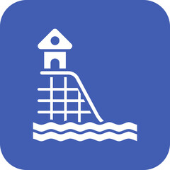 Water Slide Line Icon