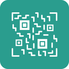 QR Code Line Color Icon