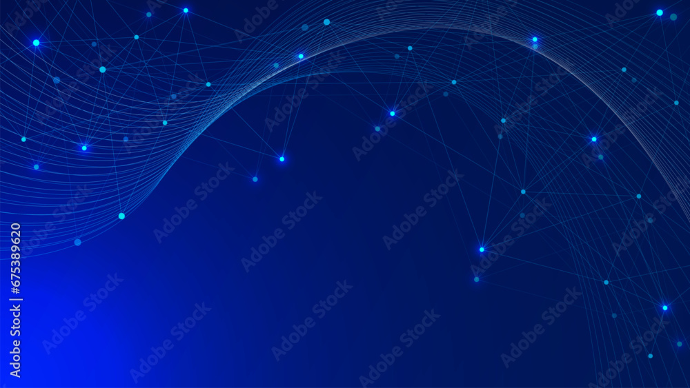 Aufkleber abstract molecular structure with connecting dots and lines and wave flow. medical, chemistry, techn