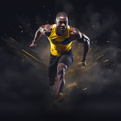 athlete sprinter in action