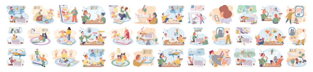 Child with tablet. Vector illustration. The use digital tablets in education promotes active learning and critical thinking skills The child with tablet concept underscores transformative power