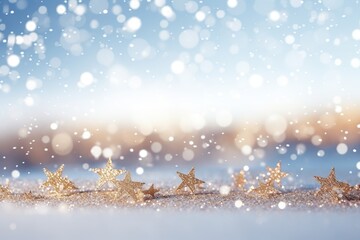 Obraz na płótnie Canvas Snowy landscape in Christmas. AI Generated.