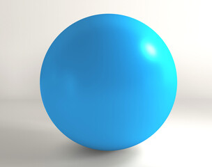 Blue ball on white background. Blue sphere isolated.