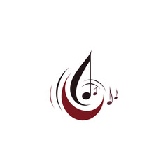 Illustration of a musical note logo