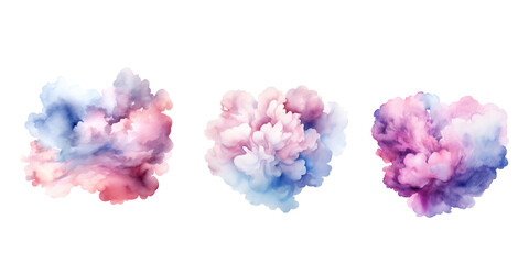 A beautiful watercolor cloud on a white background