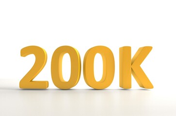 200K Followers. Achievement in 200K followers. 200 000 followers background. Congratulating networking thanks, net friends abstract image, customers. Isolated like and thumbs. Two hundred thousand.
