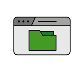 Icones pictogramme symbole Fenetre ordinateur interface dossier ranger organiser couleur gris