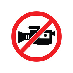 sign video recording prohibited vector