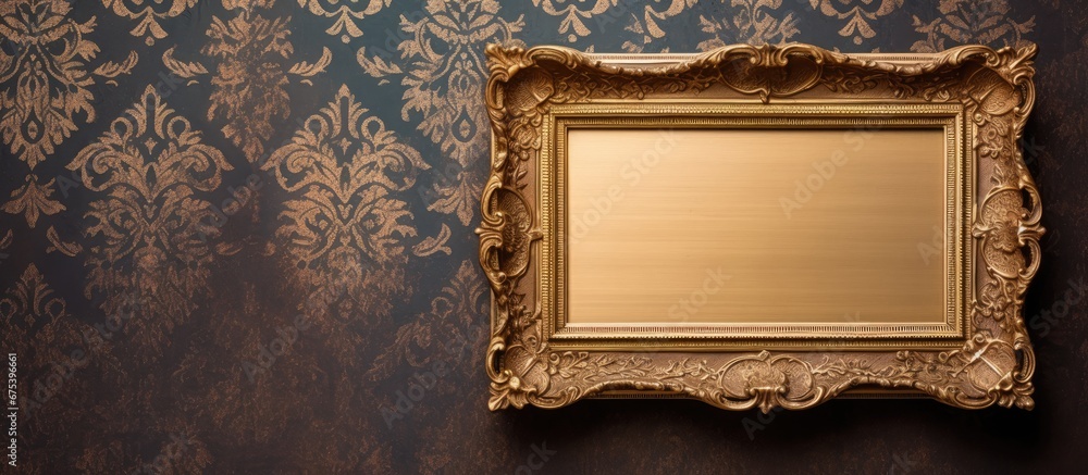 Poster the vintage frame with a fancy gold design and a textured wood finish enhances the artwork in the ph