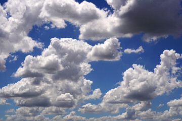 The perspective of nimbus clouds in the blue sky backgrounds