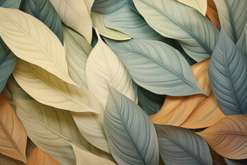 Pale green leaves background - botanical backdrop wallpaper