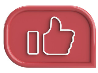 Like icon. Like button. 3D illustration.