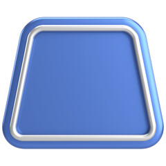 3D trapezoid button. Empty button. 3D illustration.