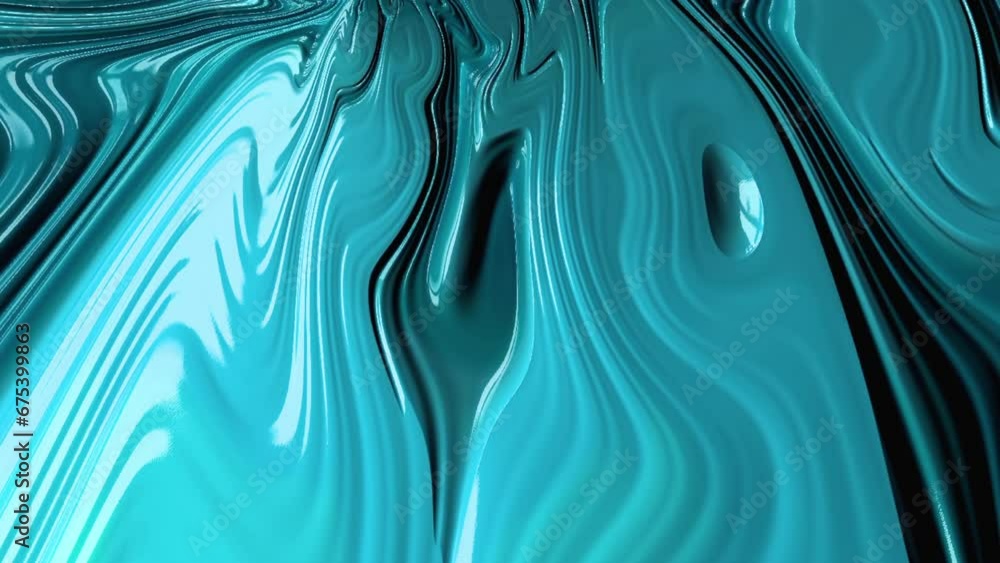 Canvas Prints luxury blue liquid color flow on black marble texture. modern loop able background animation