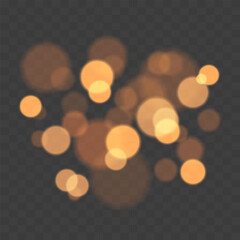 Bokeh effect on a transparent background. Vector illustration.